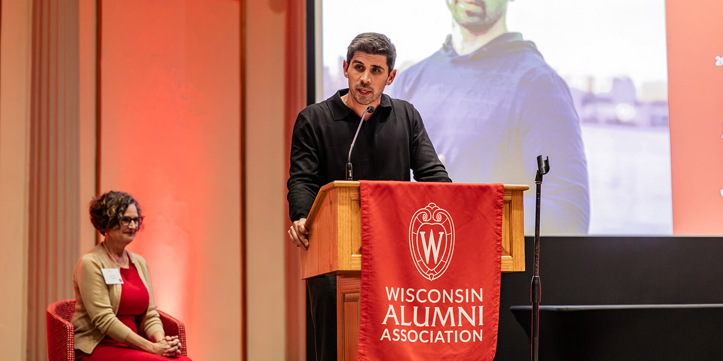 Kyle Nakatsuji speaking to attendees at the Forward Awards ceremony. // Photo by Lynette Yahn