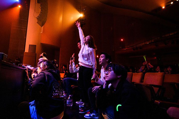 Audience members applaud during a dance battle at the Chinese Undergraduate Student Associationís (CUSA) Show Me Your Dance event at the Wisconsin Union Theaterís Shannon Hall at the University of Wisconsin-Madison on Feb. 22, 2020. The event featured dancers from Madacom, a Madison dance community comprised of three separate UW organizations: Dancas Dance Crew, Korean & American Student Performers (KASPer), and Hypnotiq: Hip Hop Dance Crew, Project Fresh from the University of Notre Dame, and the UKAN Asian Hiphop Dance Crew from Ohio State University. (Photo by Brian Huynh / UW-Madison)