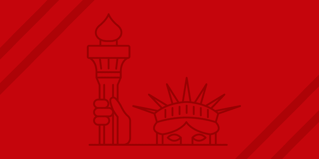 Line art of the Lake Mendota Statue of Liberty
